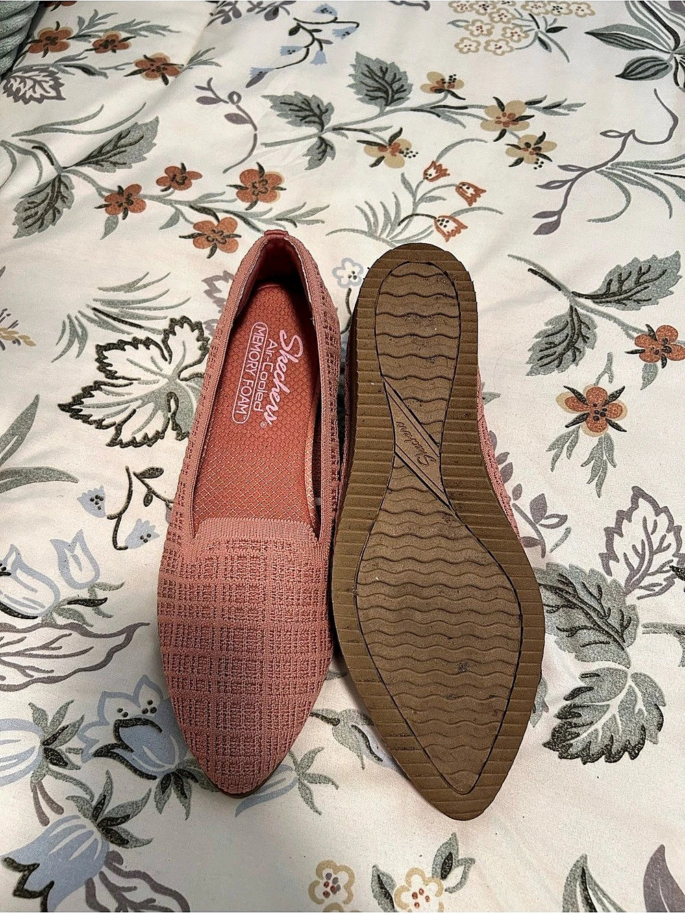 Skechers Cleo Flex Wedge Slip-On Pink & Brown Flats